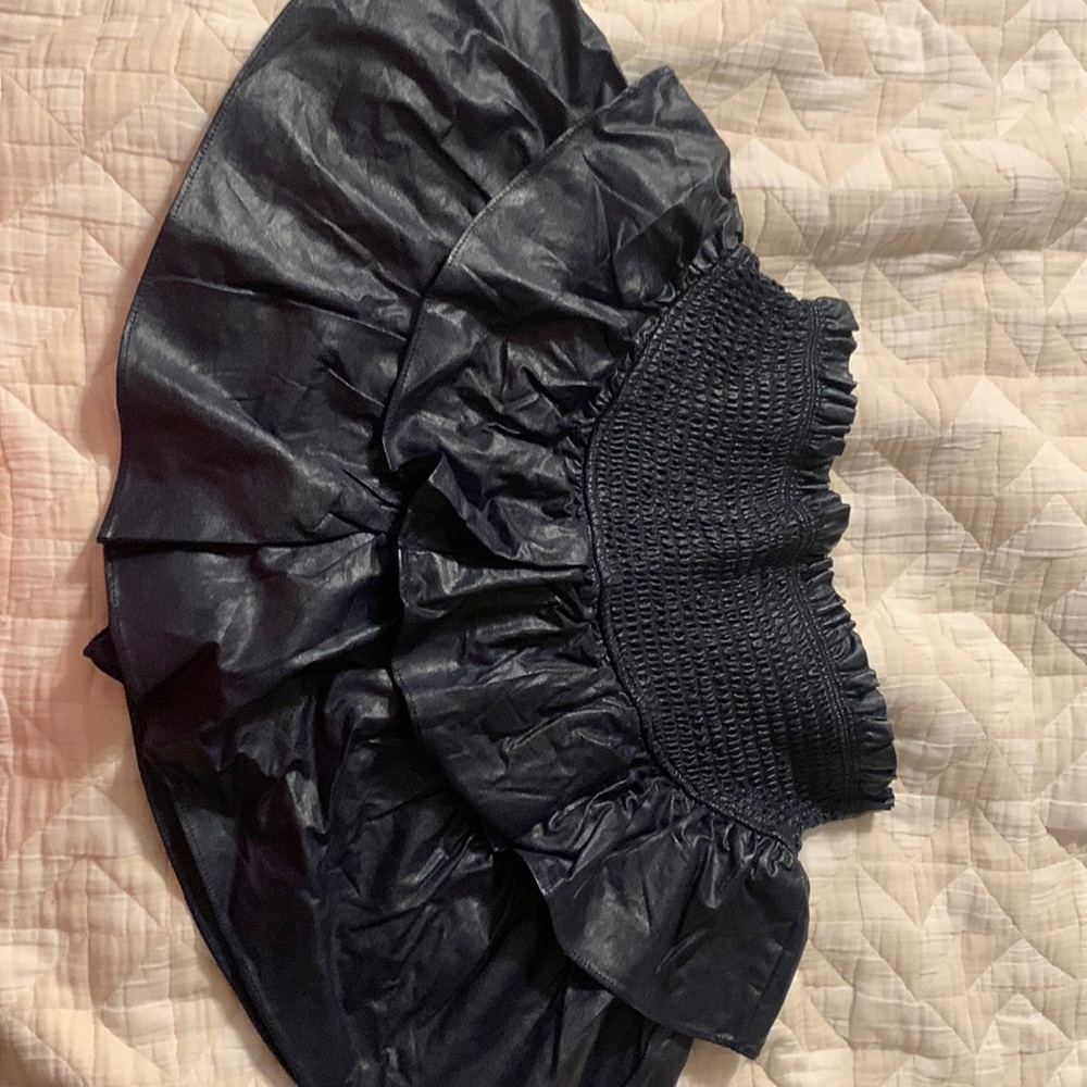 Mustard seed matte pleather skirt size s